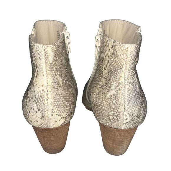 Coconuts by Matisse Astoria pointed toe stacked block heel bootie cream & gold 8 - Picture 10 of 11